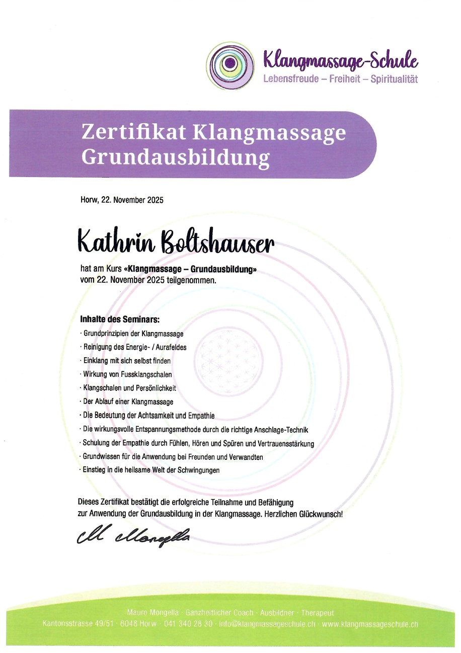 Klangmassage Grundausbildung